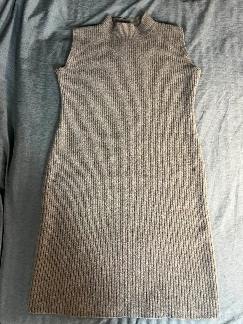 Amelia George Yak and Merino Wool Ribbed Sleeveless Sweater Dress Size L